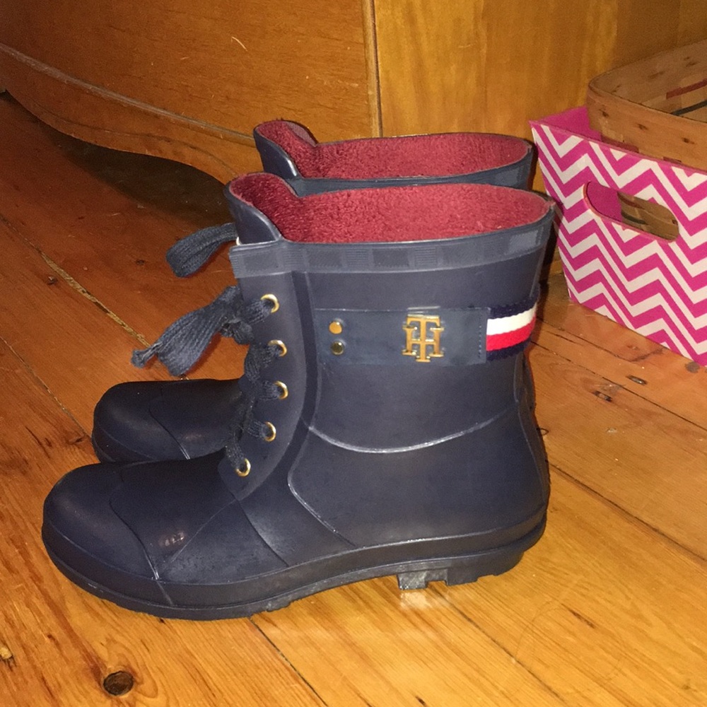 Navy Tommy Hilfiger rain boots